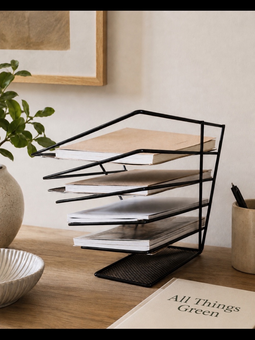 Black Metal Wall File Organizer - Brand